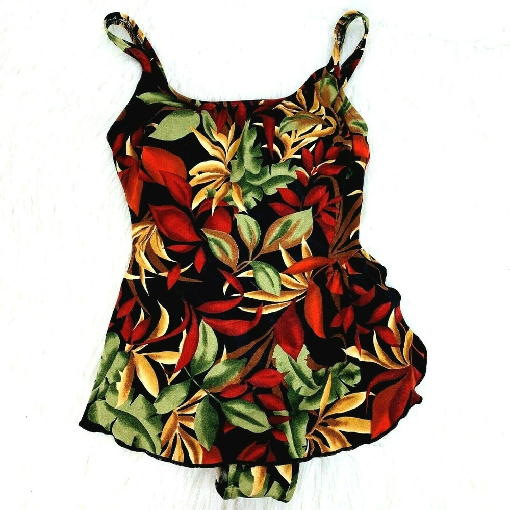 Vintage Jantzen Skirted Swimsuit One Piece Floral